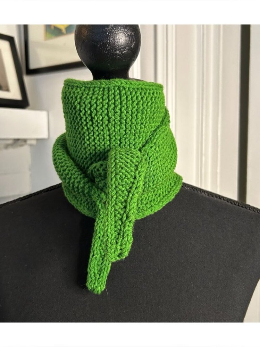 Handmade Soft Cotton Sophie Scarf in Kelly Green Size L